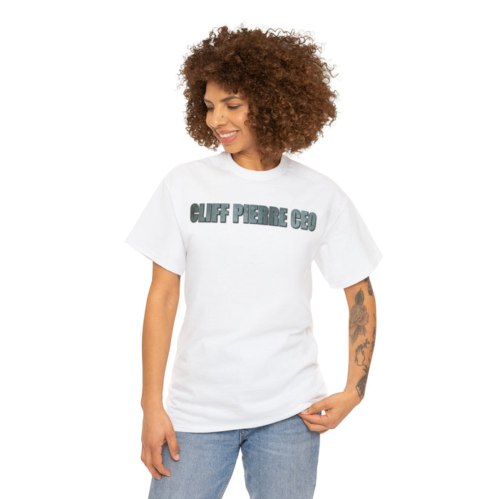 Gray Text Cliff Pierre CEO T-Shirt