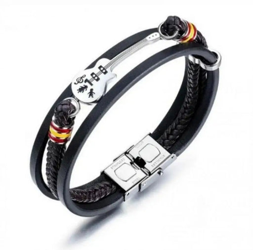 Men's Leather Braided Guitar Bracelet🎸